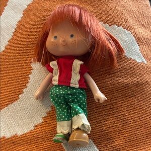 Red-Haired Kids Doll in Red Top & Green Polka Dot Pants